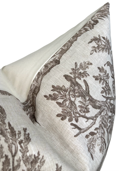 Western Toile Pillow in Sepia Brown