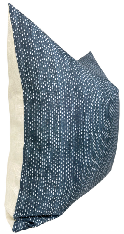 Kantha Pillow in Navy Blue