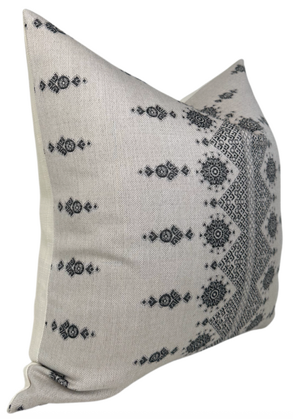 Carmania Pillow in Charcoal, Indoor Outdoor Pillows