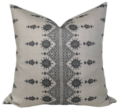Carmania Pillow in Charcoal, Indoor Outdoor Pillows