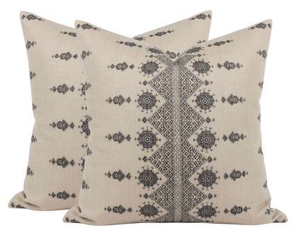 Carmania Pillow in Charcoal, Indoor Outdoor Pillows