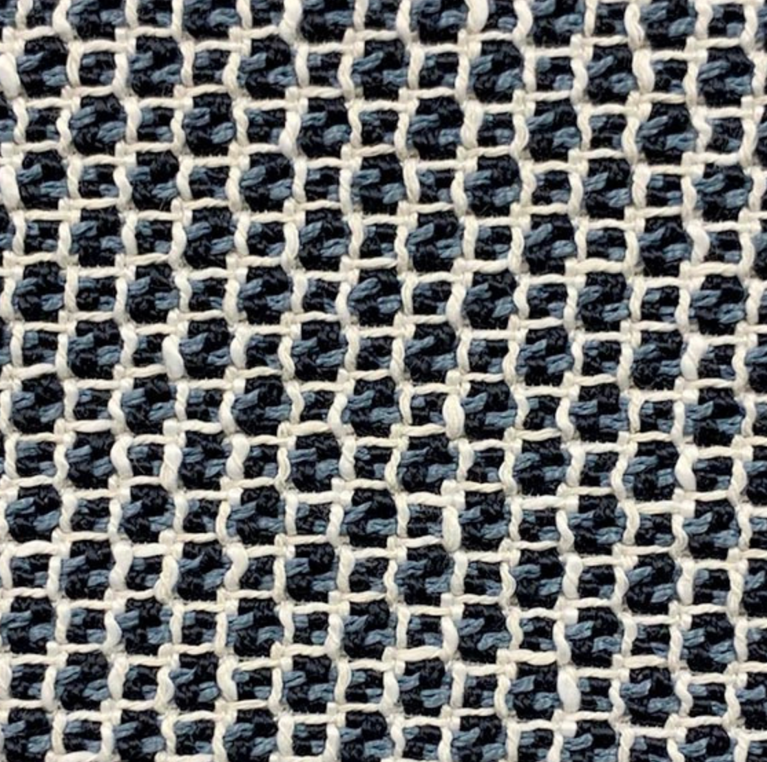 Gridded Woven Pillow in Blue