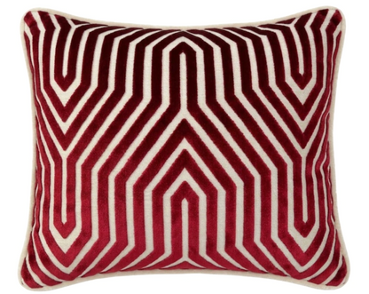 Vanderbilt Velvet Pillow in Garnet Red