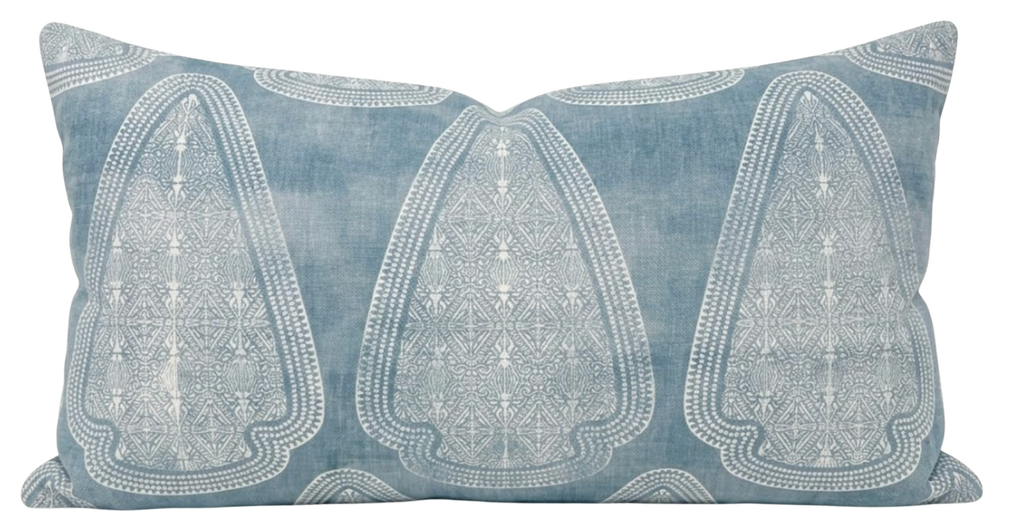 Artemis Distressed Pillow in Lake Blue