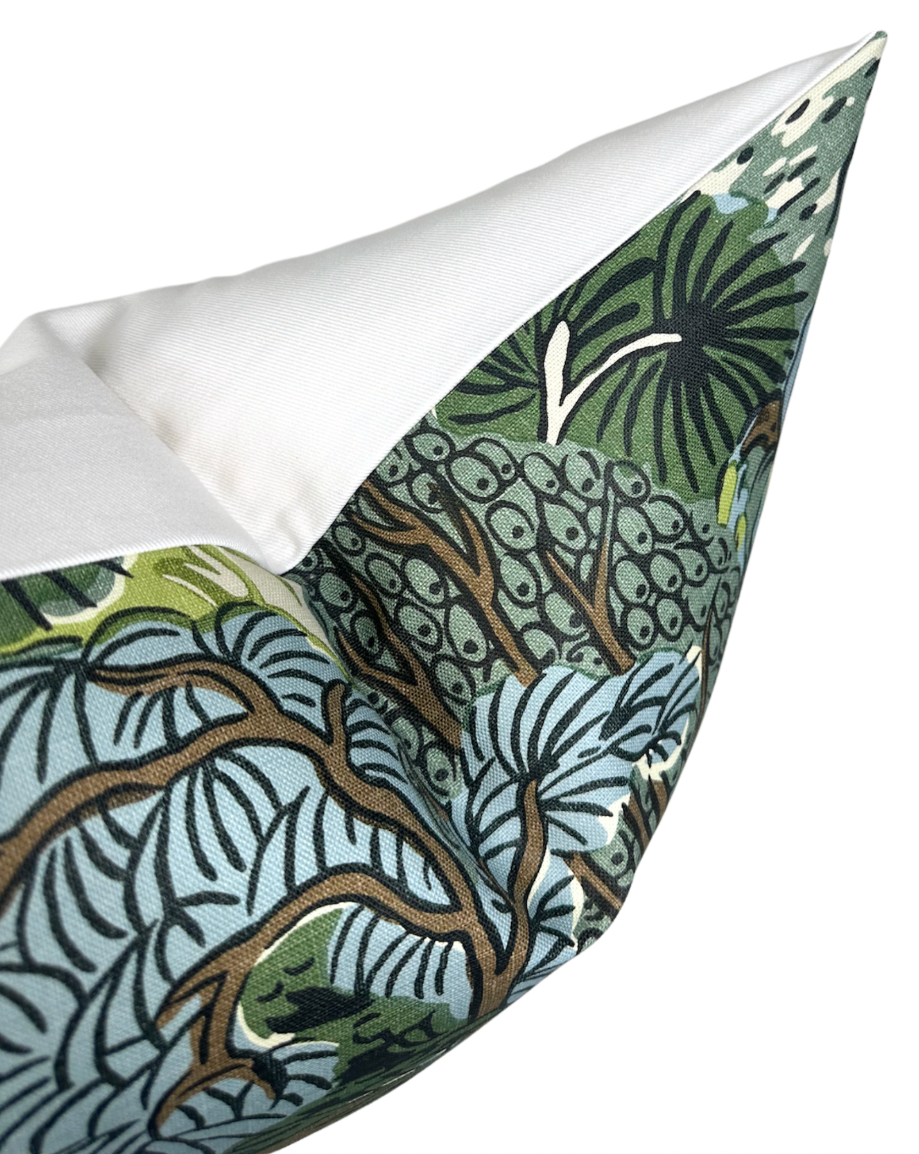 Pagoda Pillow in Green + Brown
