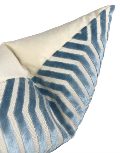 Vanderbilt Velvet Pillow in Marine Blue