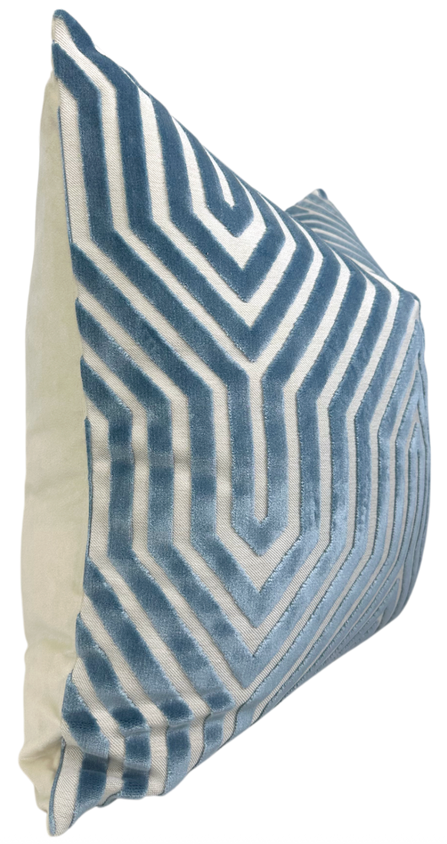 Vanderbilt Velvet Pillow in Marine Blue