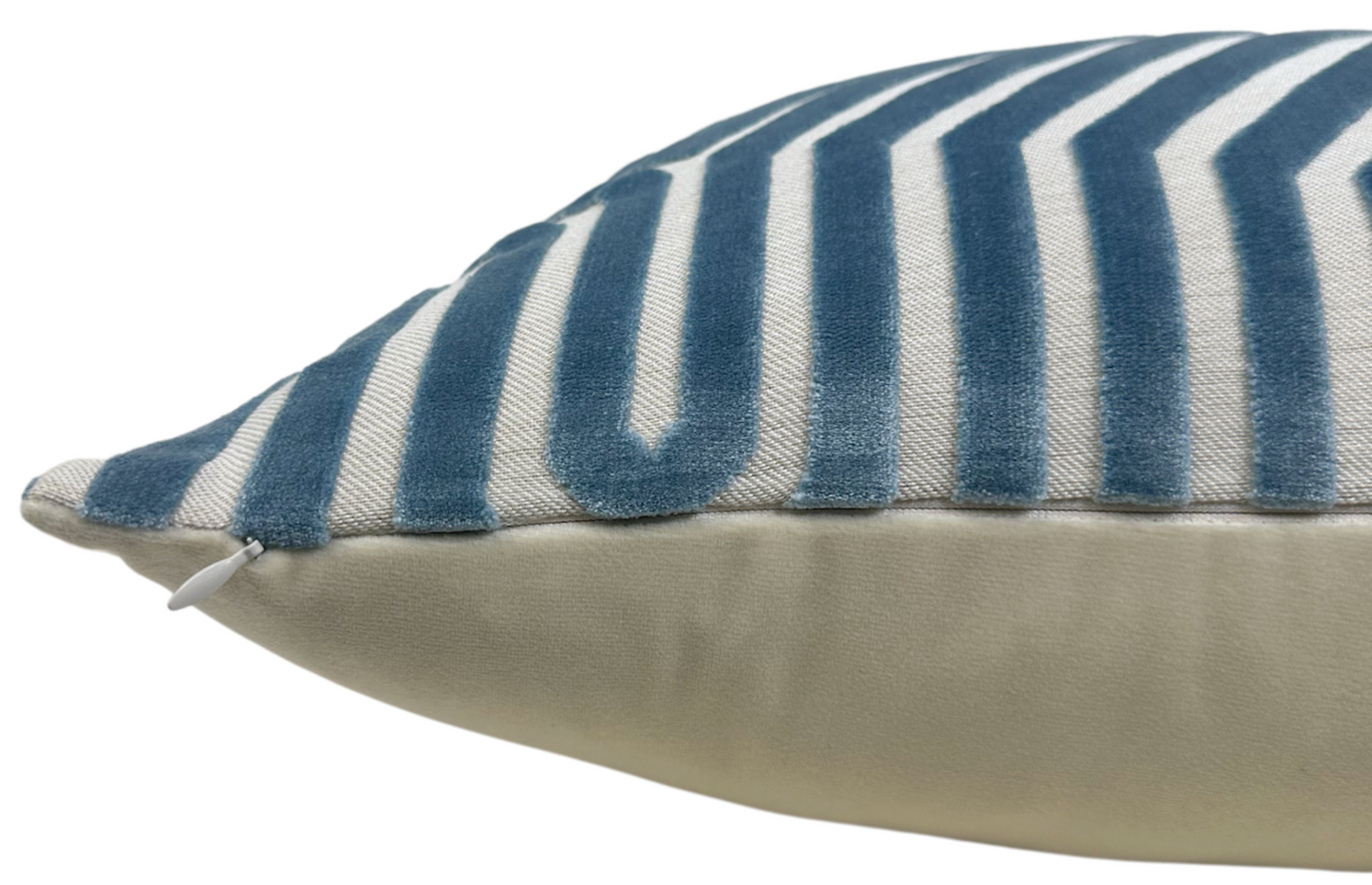 Vanderbilt Velvet Pillow in Marine Blue