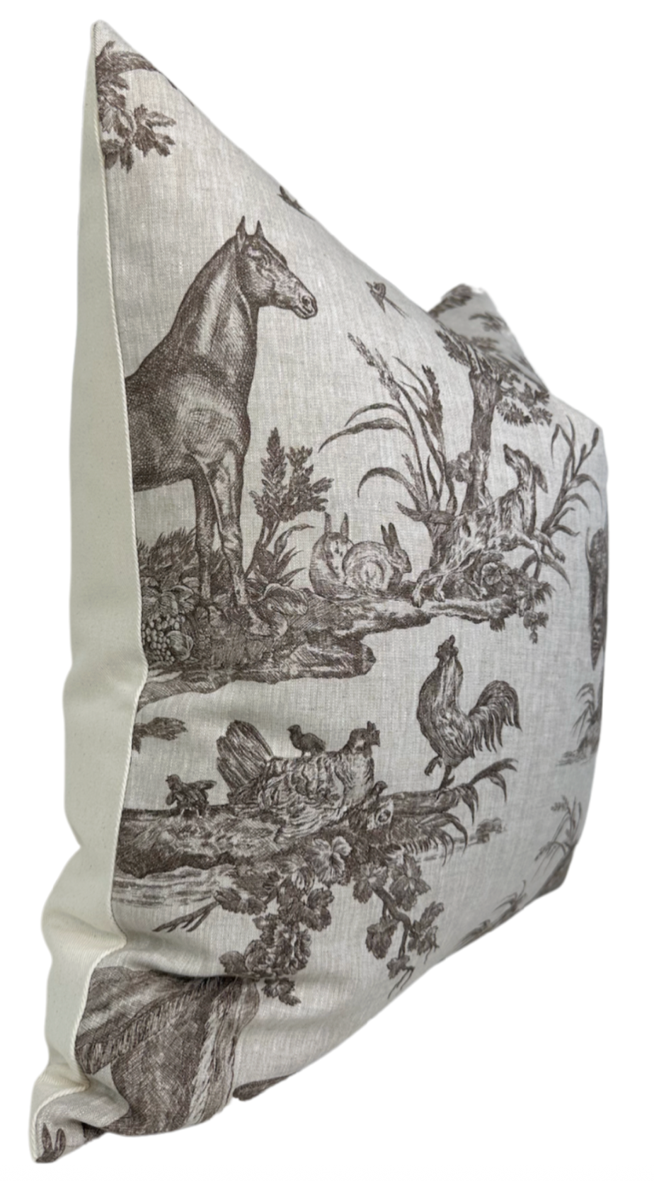 Western Toile Pillow in Sepia Brown