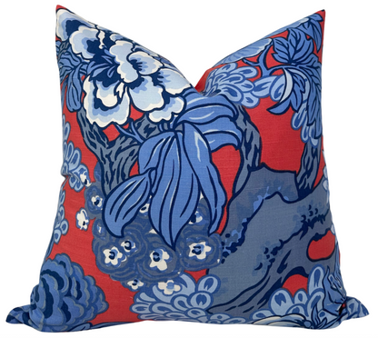 Honshu Pillow in Red and Blue