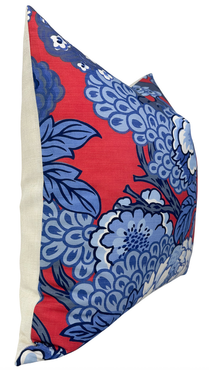 Honshu Pillow in Red and Blue