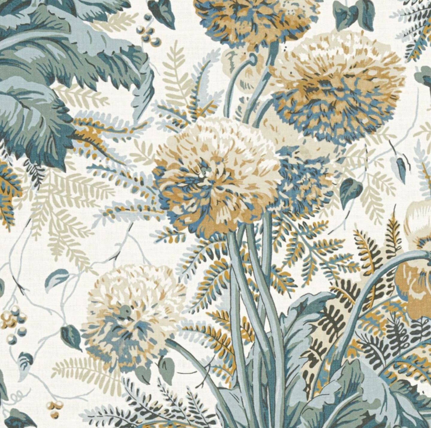 Dahlia Floral Pillow in Soft Gold
