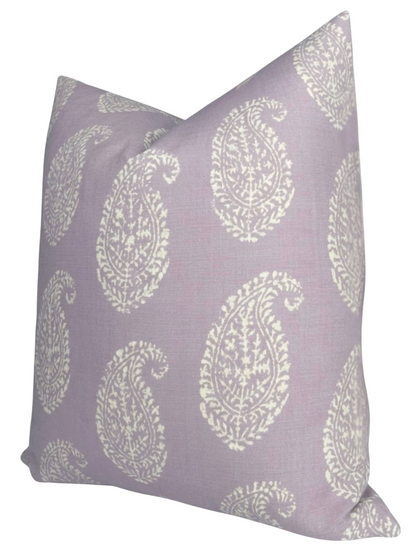 Kashmir Paisley Pillow in Lilac Purple