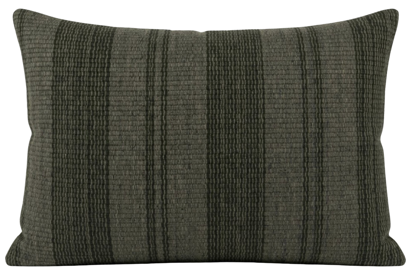 Striped Woven Pillow in Forest Green
