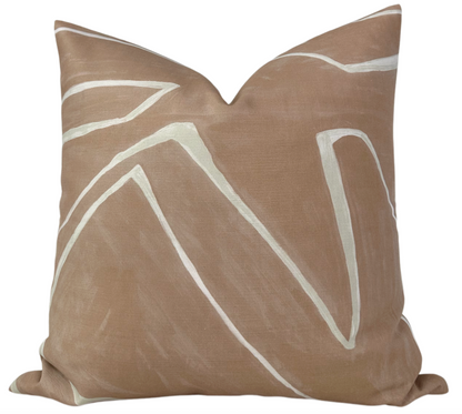 Graffito Pillow in Salmon Cream