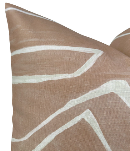 Graffito Pillow in Salmon Cream