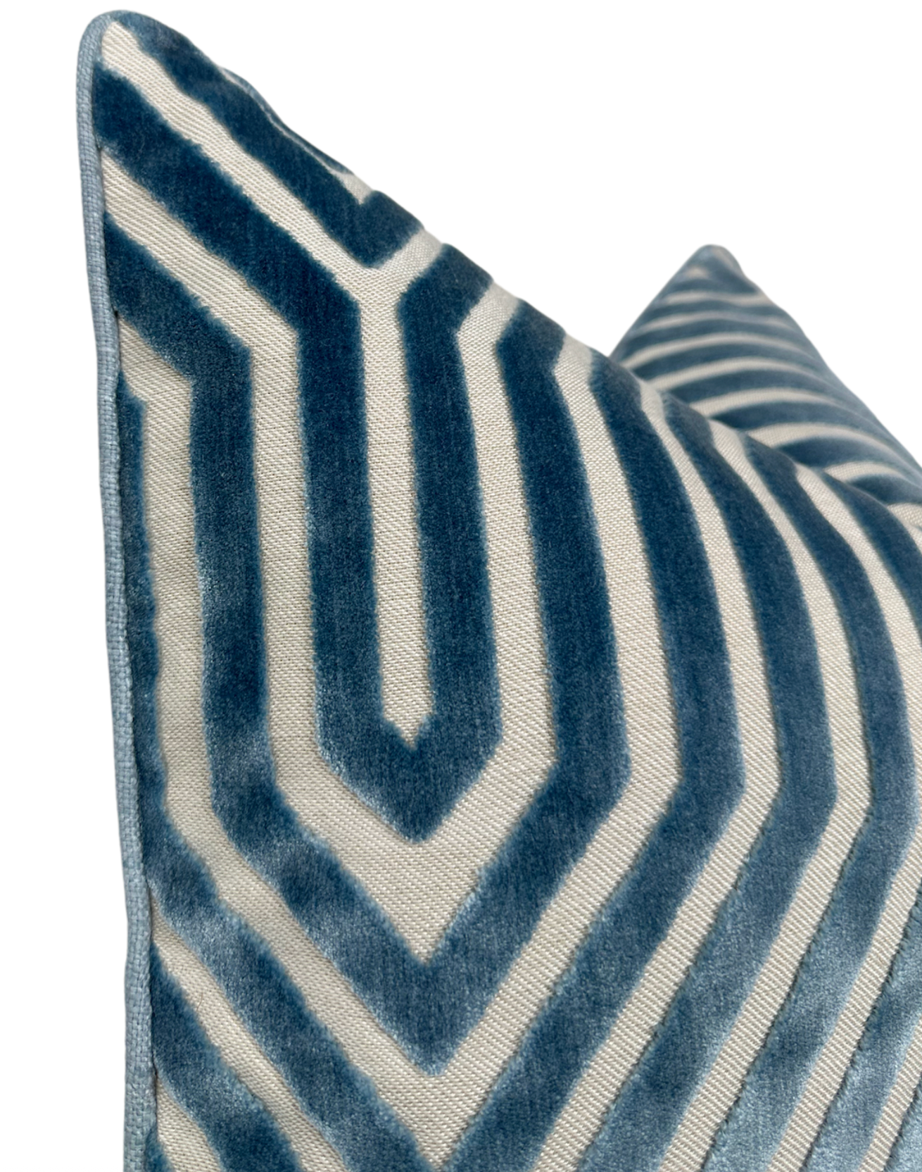 Vanderbilt Velvet Pillow in Marine Blue