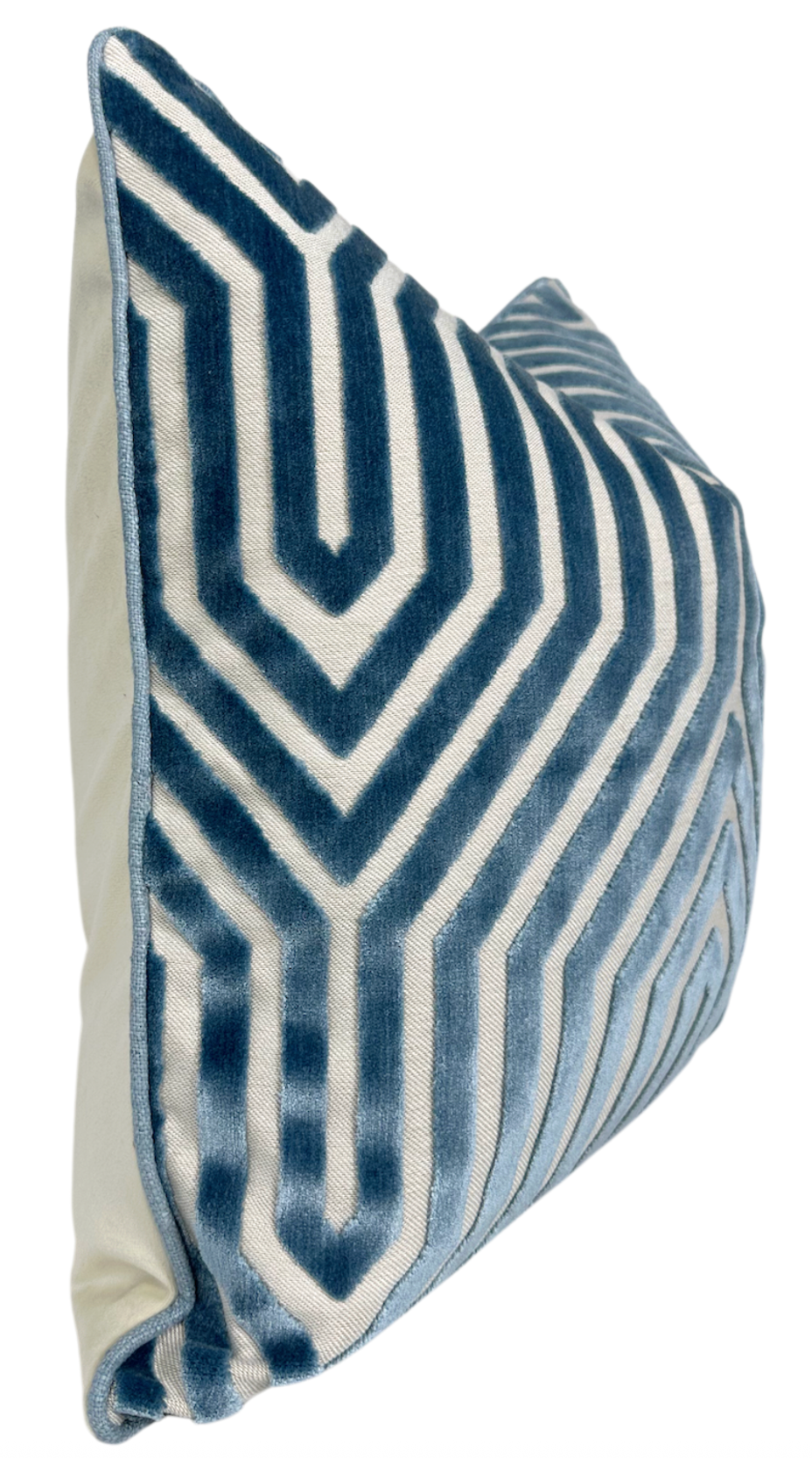 Vanderbilt Velvet Pillow in Marine Blue