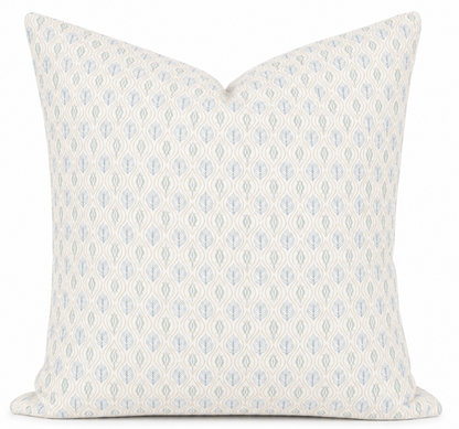 Edward Floral Pillow in Blue and Green