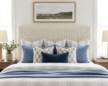 Running Stitches Pillow in Blues