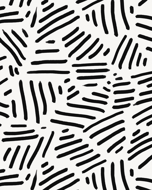 Simple Stripes Wallpaper - White & Black