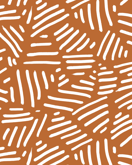 Simple Stripes Wallpaper, burnt orange