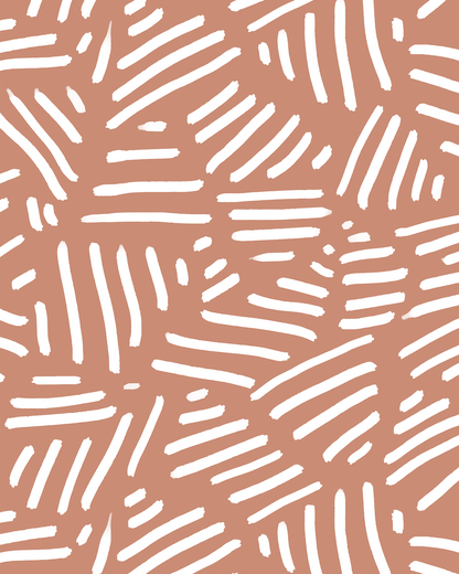 Simple Stripes Wallpaper, terra cotta