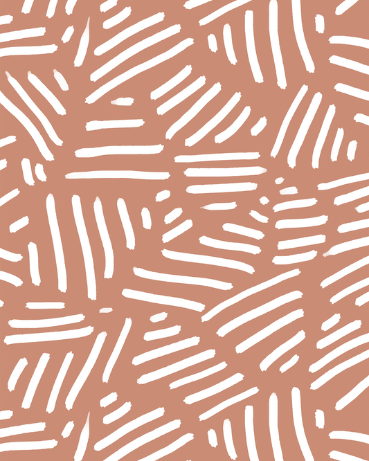 Simple Stripes Wallpaper, terra cotta