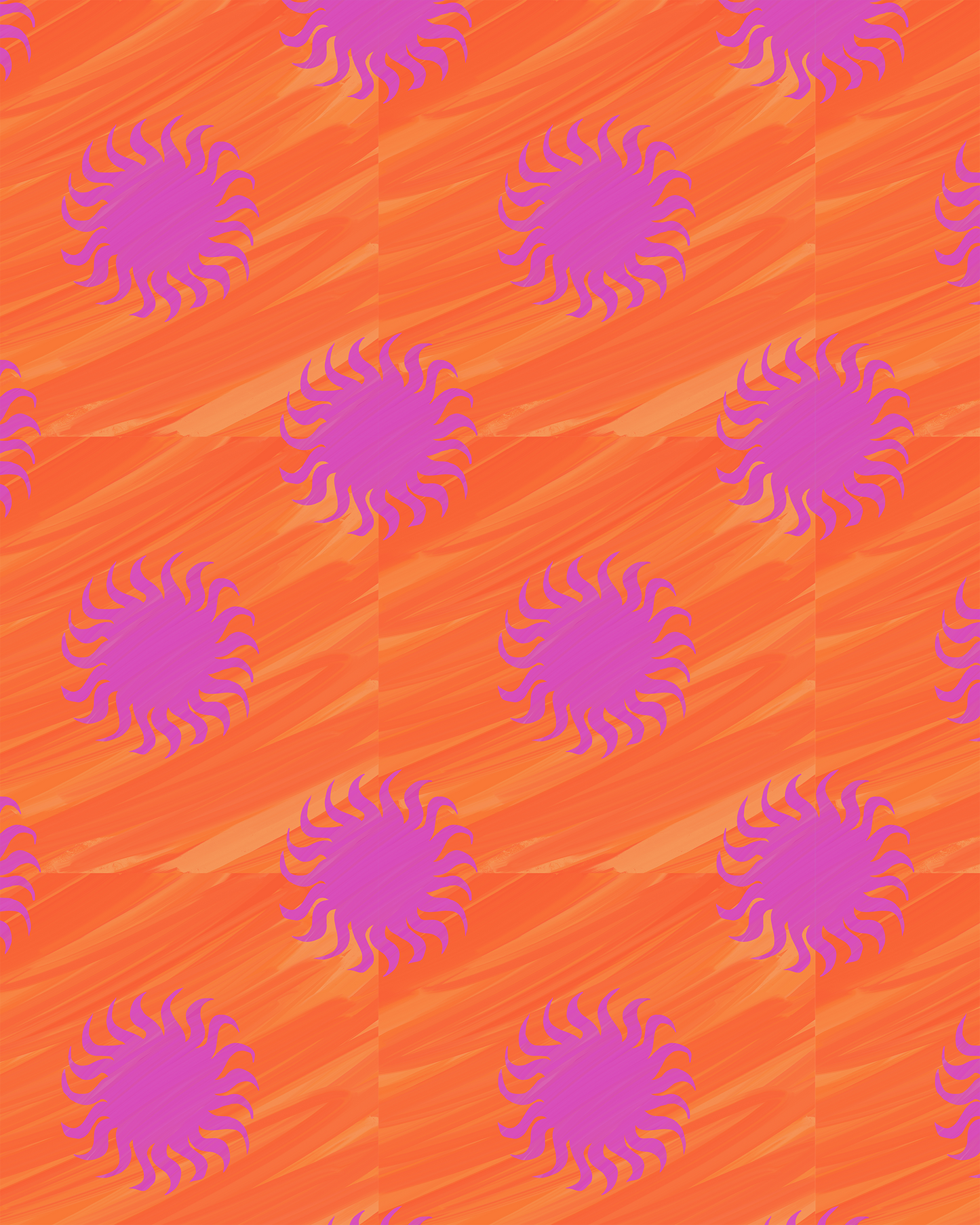 Sol Wallpaper, orange and magenta