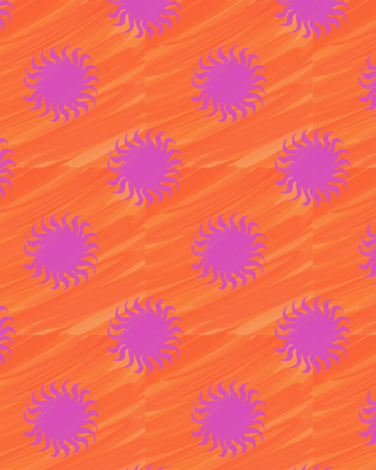 Sol Wallpaper, orange and magenta