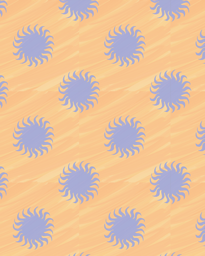 Sol Wallpaper, peach and lavender