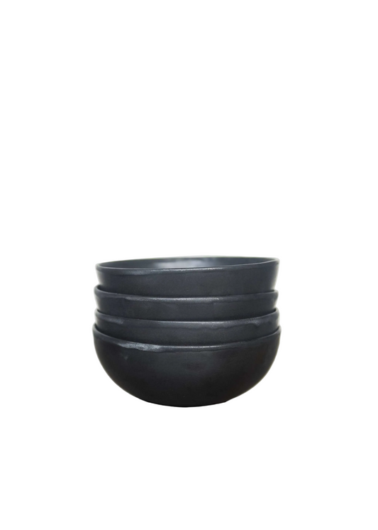 Black Matte Stoneware Bowl