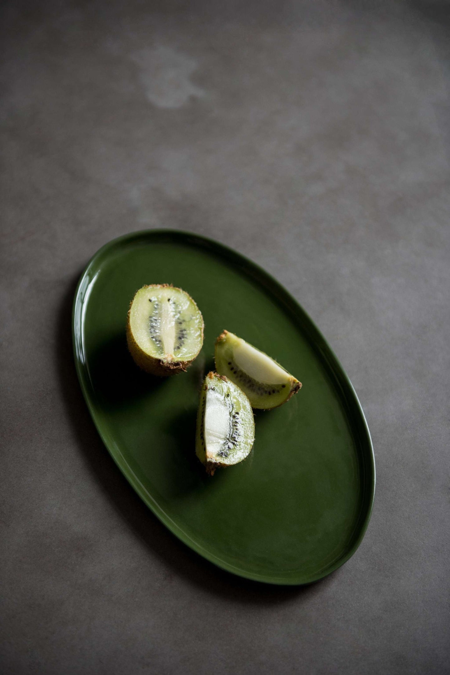 Handmade Oval Porcelain Platter - Green
