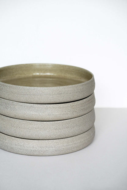 Handmade Stoneware Dinner Plates with High Sides "Concrete"