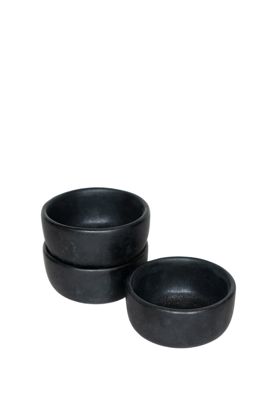 Black Matte Stoneware Pinch Bowl