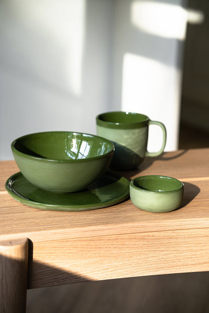 Handmade Porcelain Dinner Plates - Green