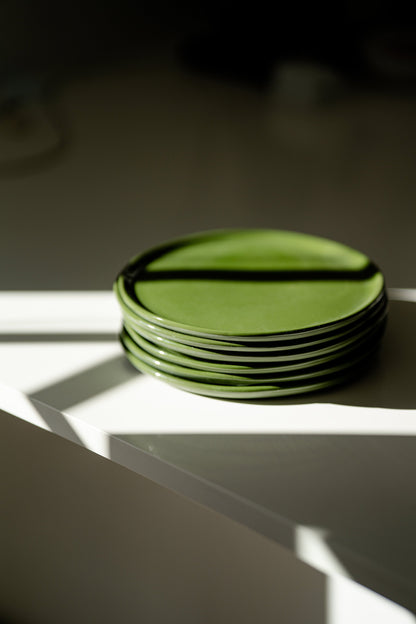 Handmade Porcelain Dinner Plates - Green