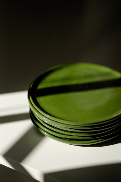 Handmade Porcelain Dinner Plates - Green
