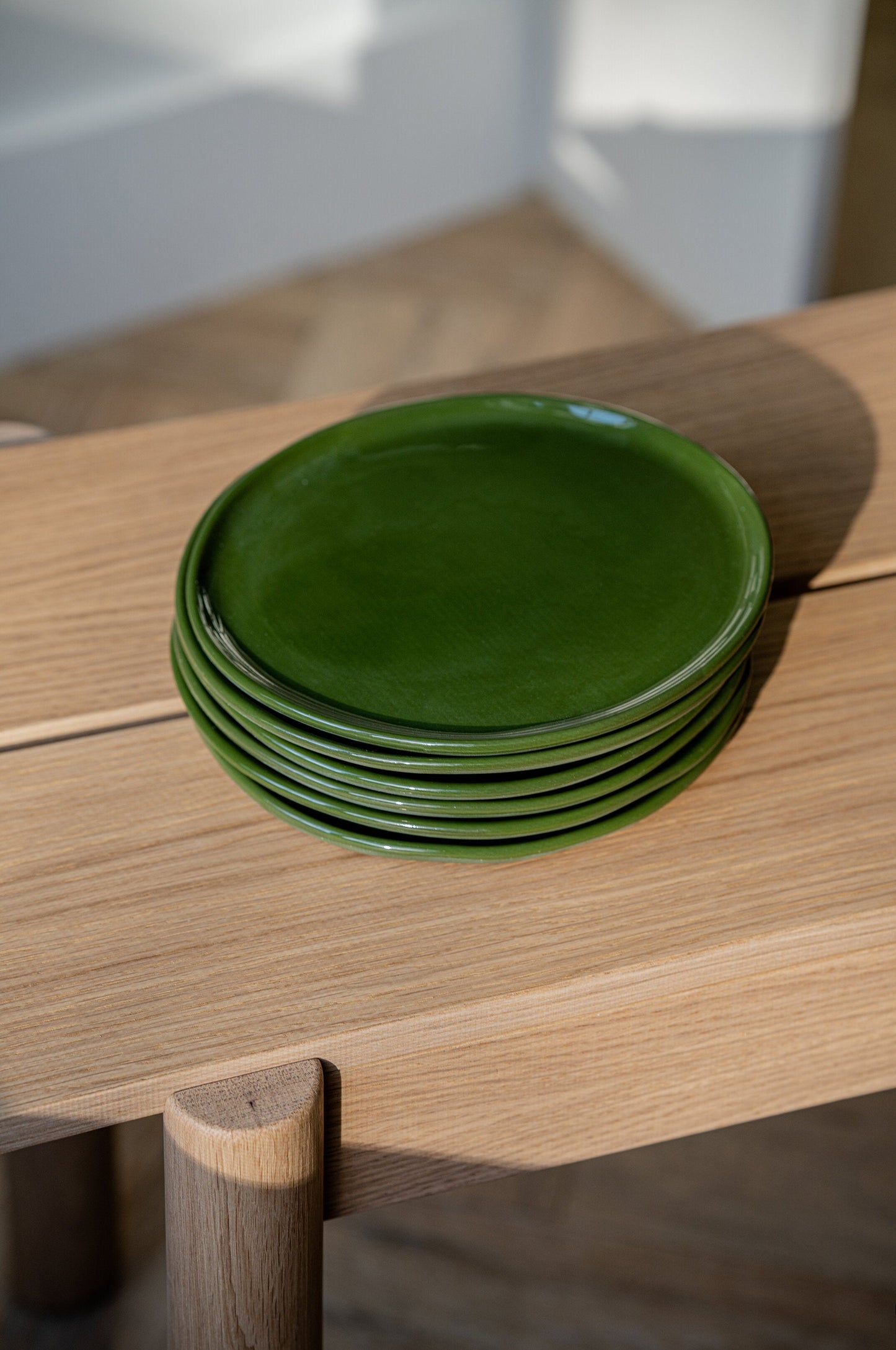 Handmade Porcelain Dinner Plates - Green