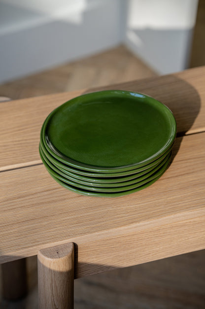 Handmade Porcelain Dinner Plates - Green