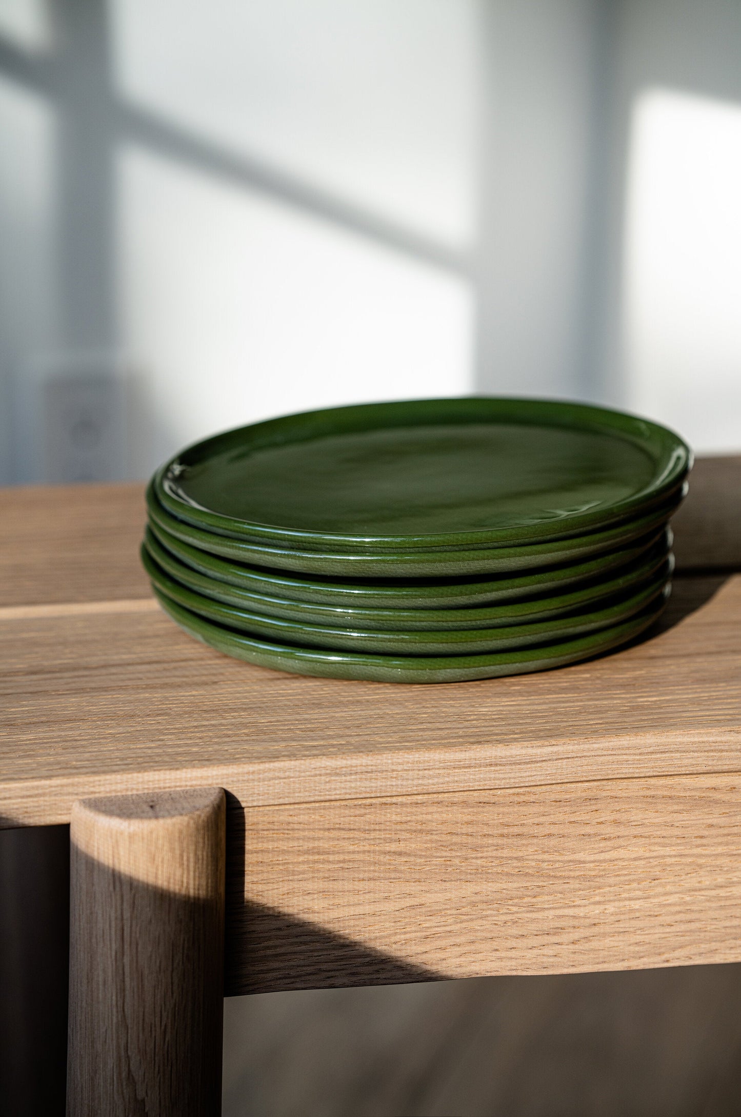 Handmade Porcelain Dinner Plates - Green
