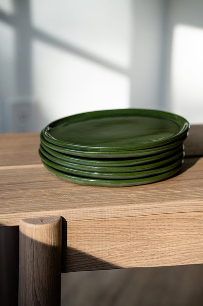 Handmade Porcelain Dinner Plates - Green