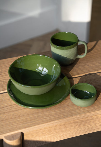 Handmade Porcelain Dinner Plates - Green