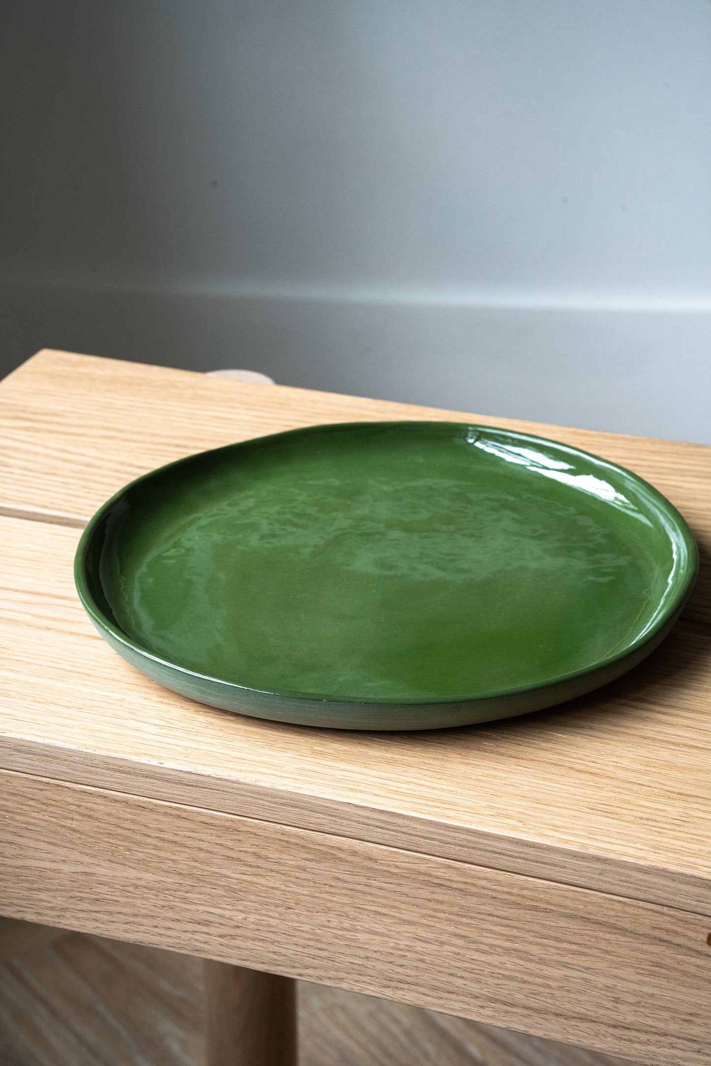 Handmade Porcelain Dinner Plates - Green