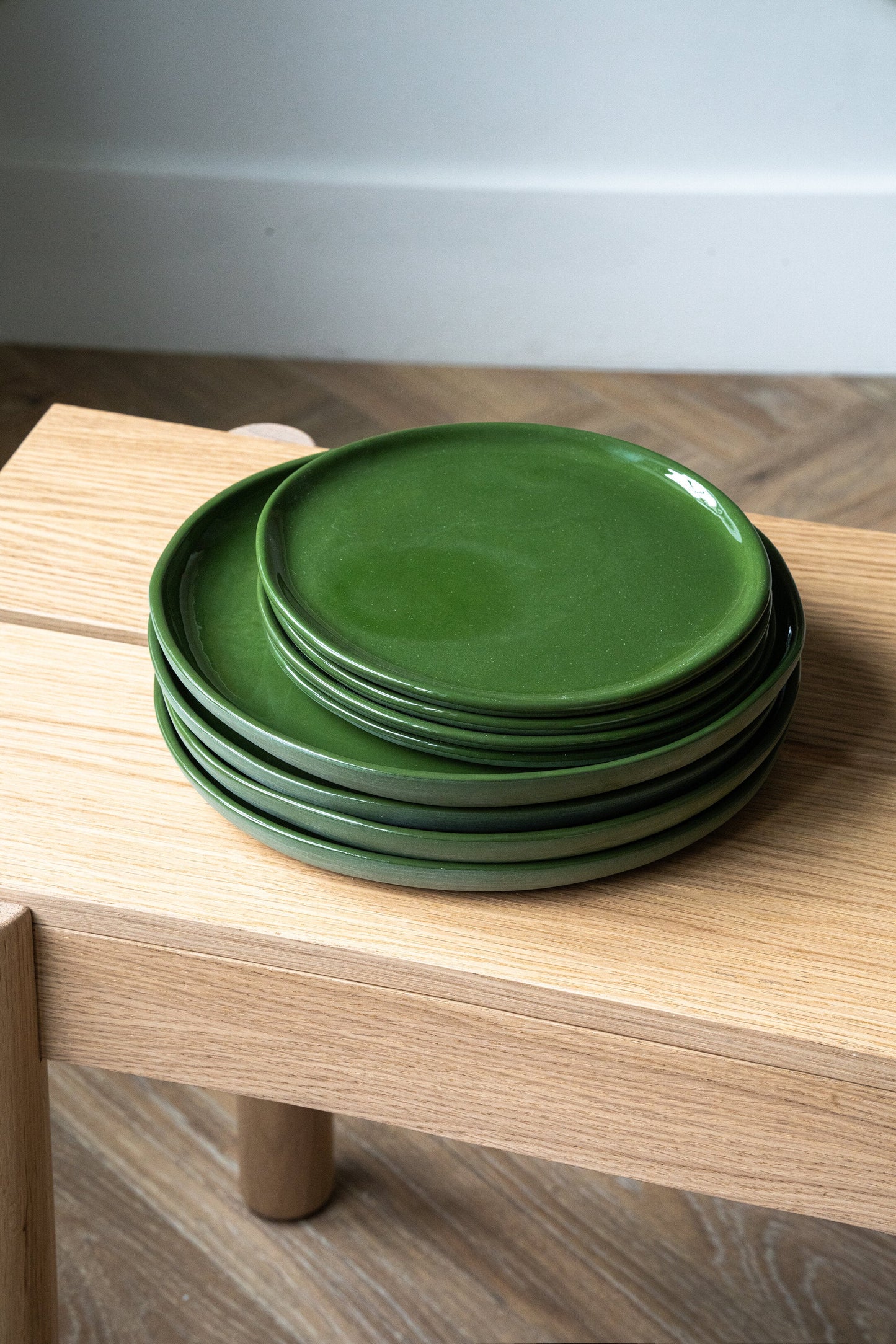 Handmade Porcelain Dinner Plates - Green