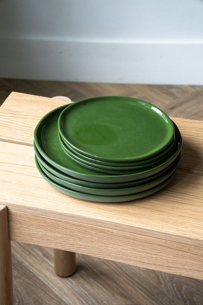 Handmade Porcelain Dinner Plates - Green