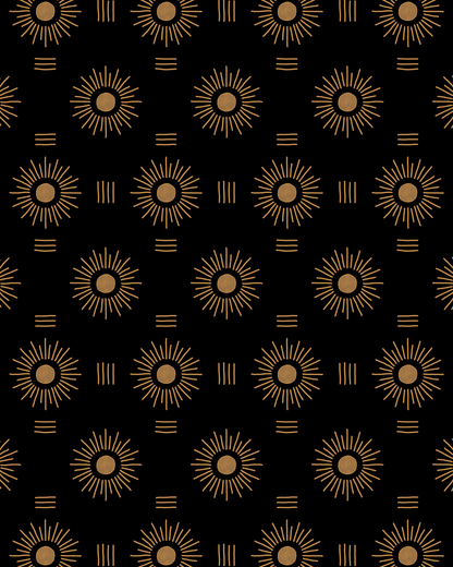 Sun Rays Wallpaper, black and mustard