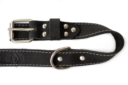 Traditional Style Leather Collar and Leash Set
