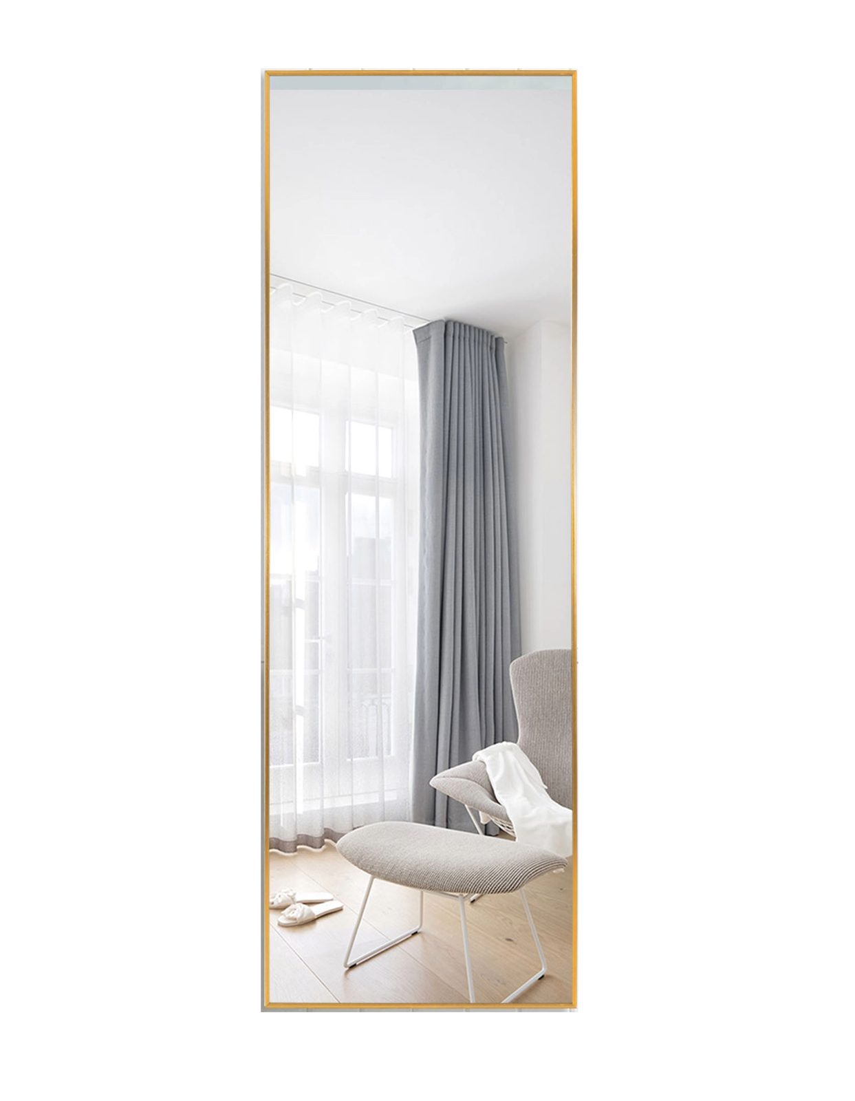Sleek Gold Frame Full Length Mirror