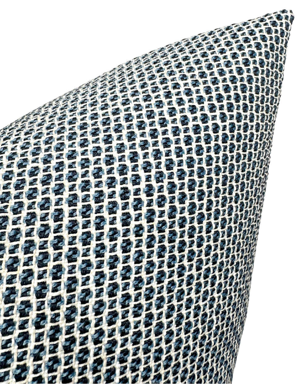 Gridded Woven Pillow in Blue